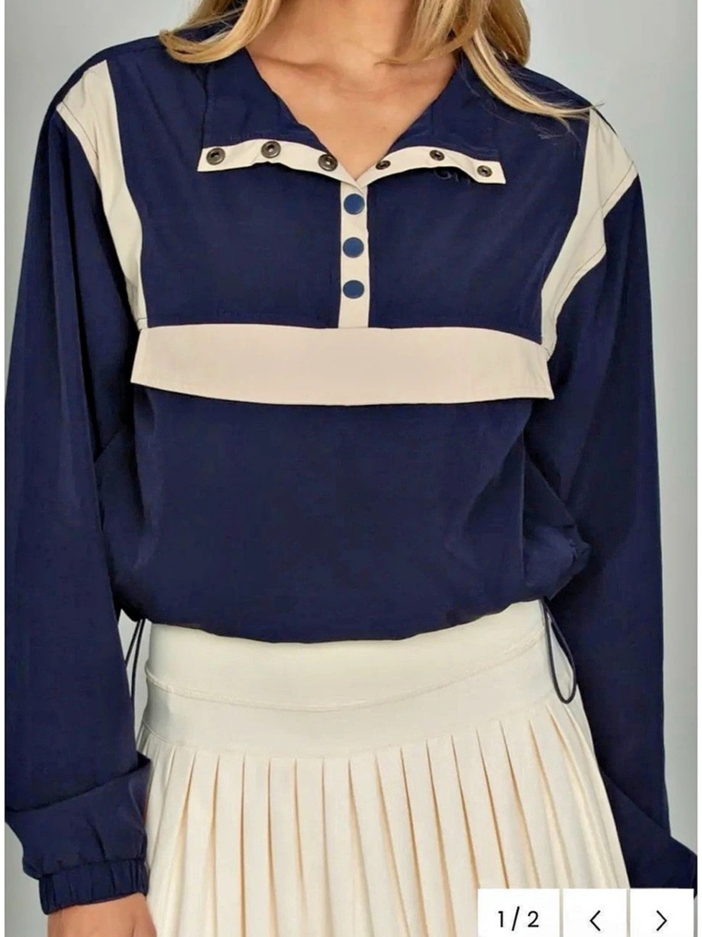 Gold Hinge AirGlyde Cropped Windbreakers Vintage Navy